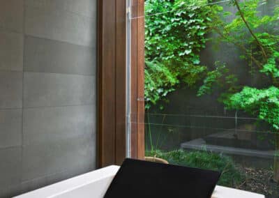 Sashless window bathroom