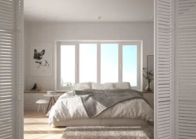 Casement windows in white